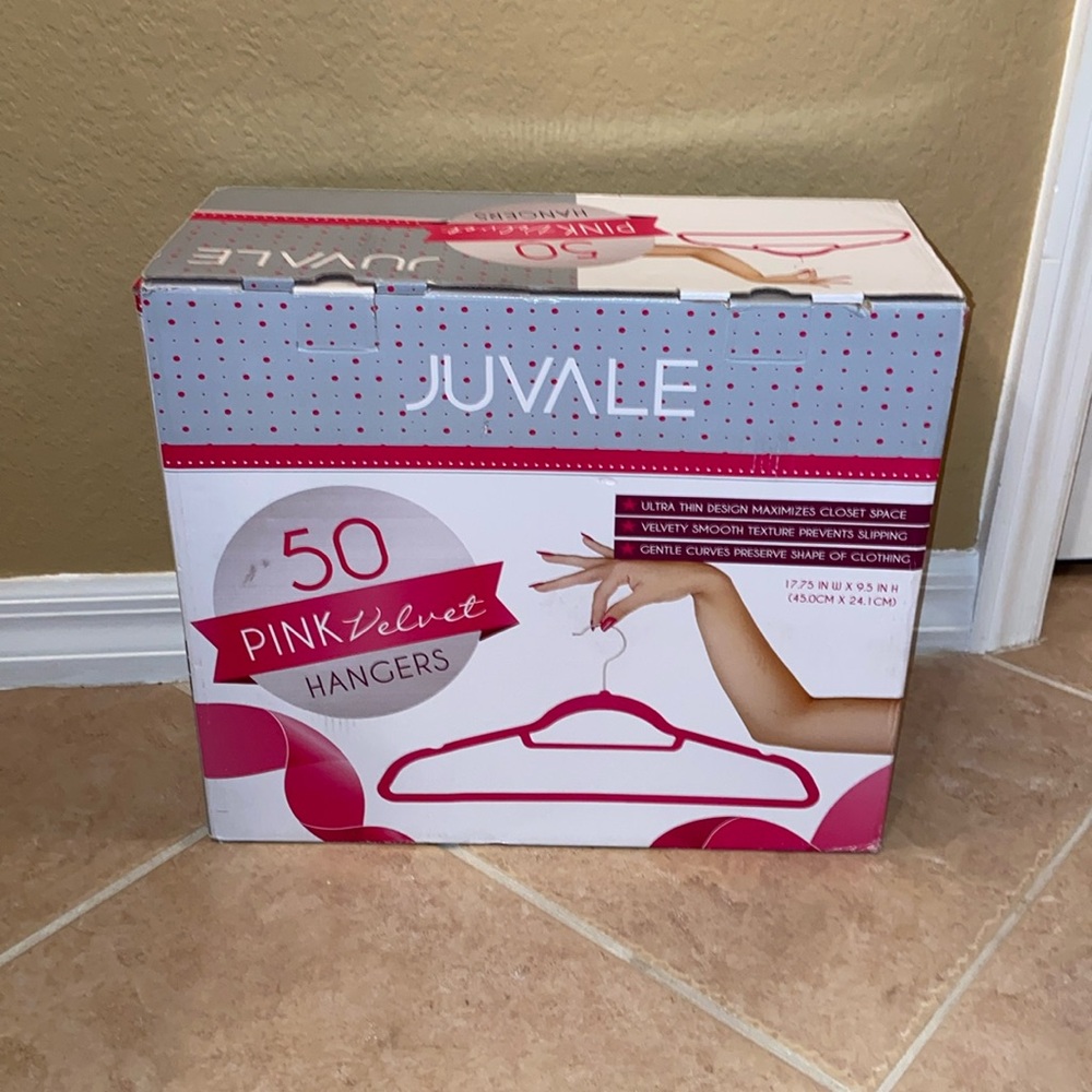 Nib Barbie pink Velvet Hangers 50 count